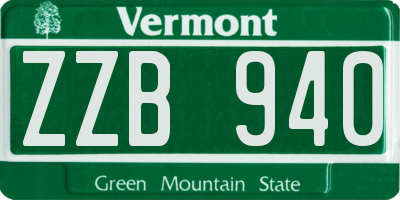 VT license plate ZZB940