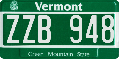 VT license plate ZZB948