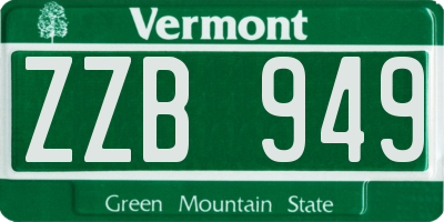 VT license plate ZZB949