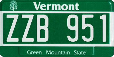 VT license plate ZZB951