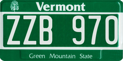VT license plate ZZB970