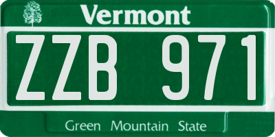 VT license plate ZZB971