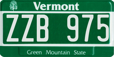 VT license plate ZZB975