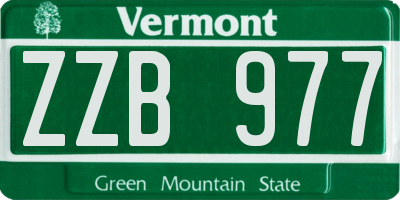 VT license plate ZZB977