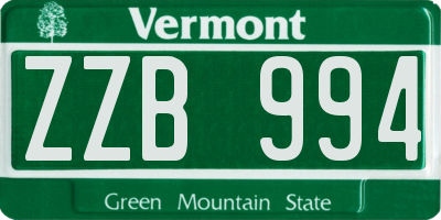 VT license plate ZZB994