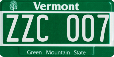 VT license plate ZZC007