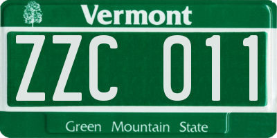 VT license plate ZZC011