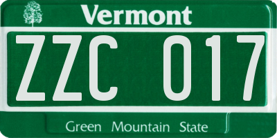 VT license plate ZZC017