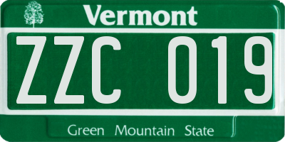 VT license plate ZZC019