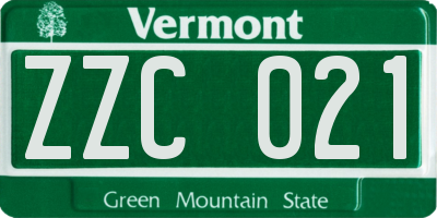 VT license plate ZZC021