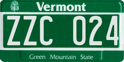 VT license plate ZZC024
