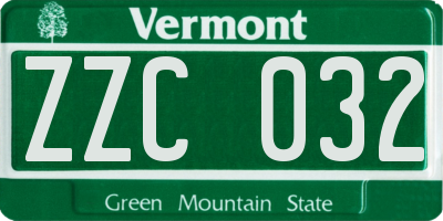 VT license plate ZZC032
