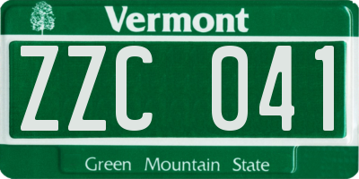 VT license plate ZZC041