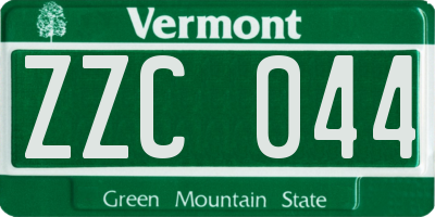 VT license plate ZZC044