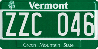 VT license plate ZZC046