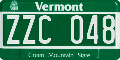 VT license plate ZZC048
