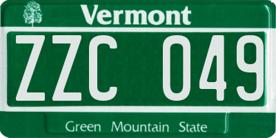 VT license plate ZZC049