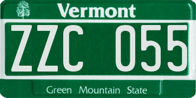 VT license plate ZZC055