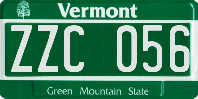 VT license plate ZZC056