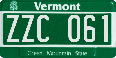VT license plate ZZC061