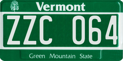 VT license plate ZZC064