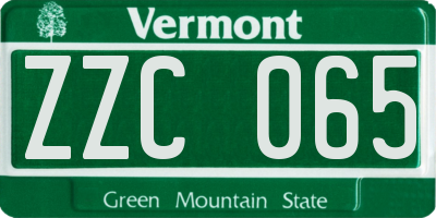 VT license plate ZZC065
