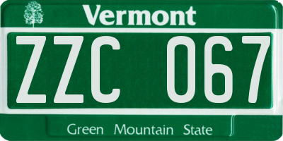 VT license plate ZZC067