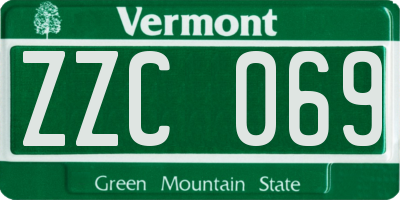 VT license plate ZZC069