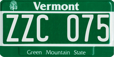 VT license plate ZZC075