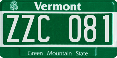 VT license plate ZZC081