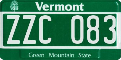 VT license plate ZZC083