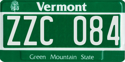 VT license plate ZZC084