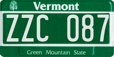VT license plate ZZC087