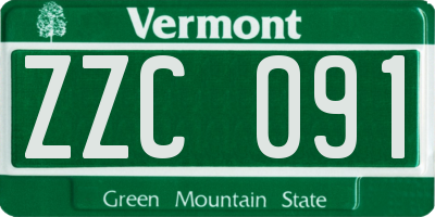 VT license plate ZZC091