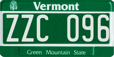 VT license plate ZZC096