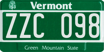 VT license plate ZZC098
