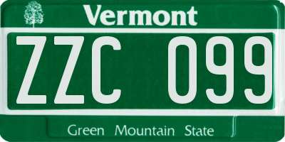 VT license plate ZZC099