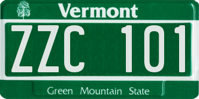 VT license plate ZZC101