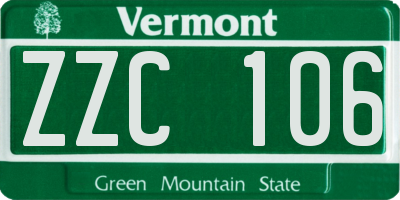 VT license plate ZZC106