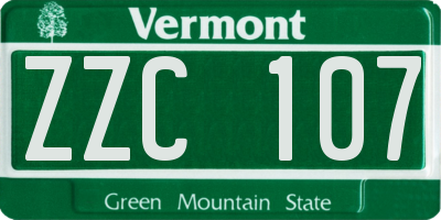 VT license plate ZZC107