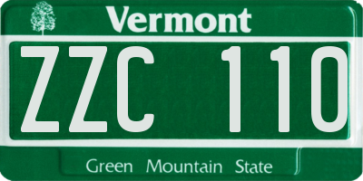 VT license plate ZZC110