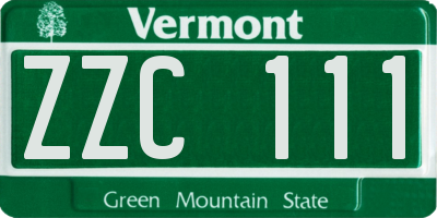 VT license plate ZZC111