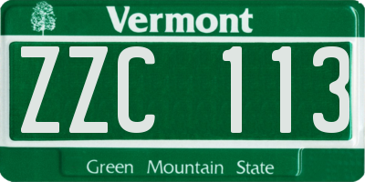 VT license plate ZZC113