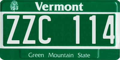 VT license plate ZZC114