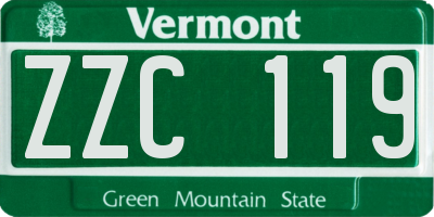 VT license plate ZZC119