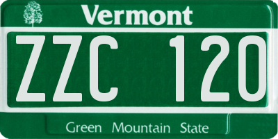 VT license plate ZZC120