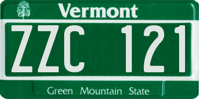 VT license plate ZZC121