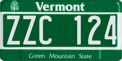 VT license plate ZZC124