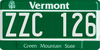 VT license plate ZZC126