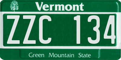 VT license plate ZZC134